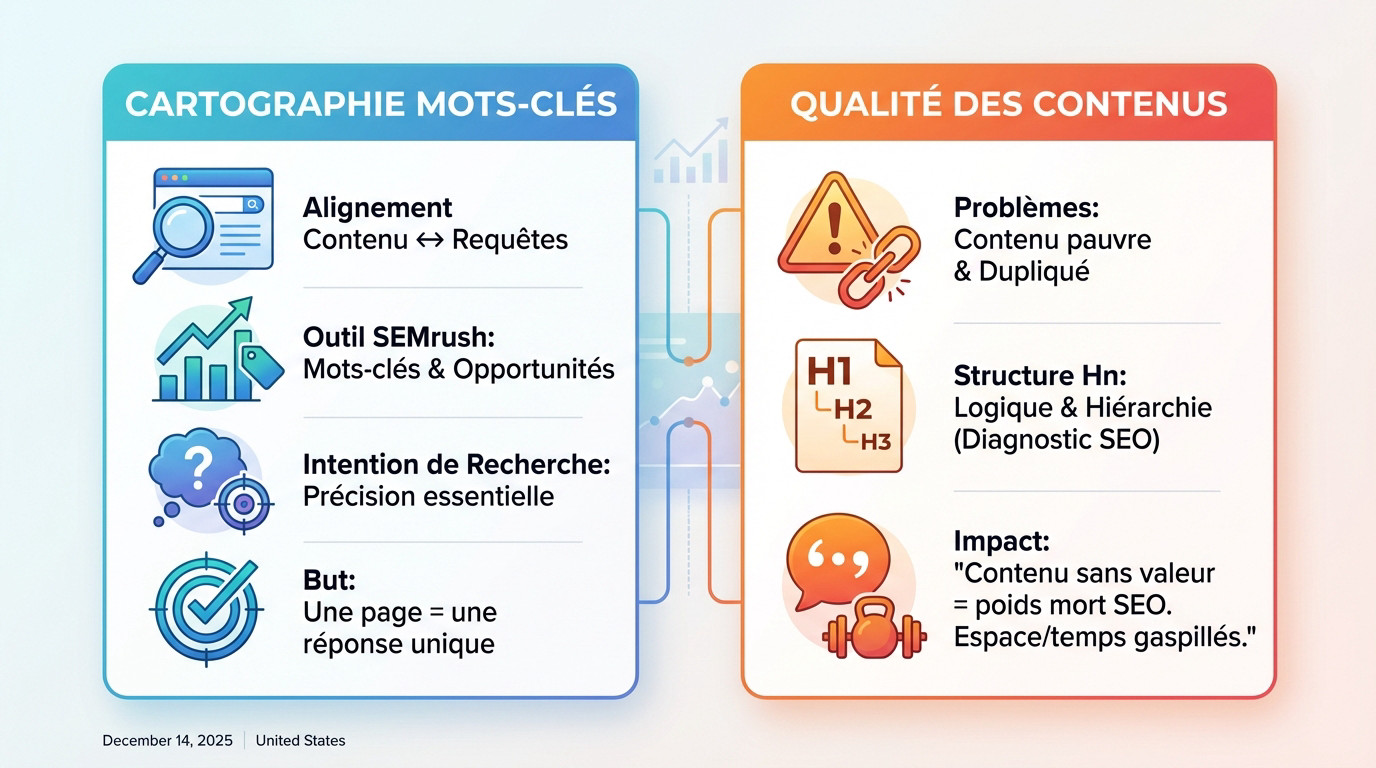 Analyse sémantique et évaluation de la pertinence des contenus lors d'un audit SEO