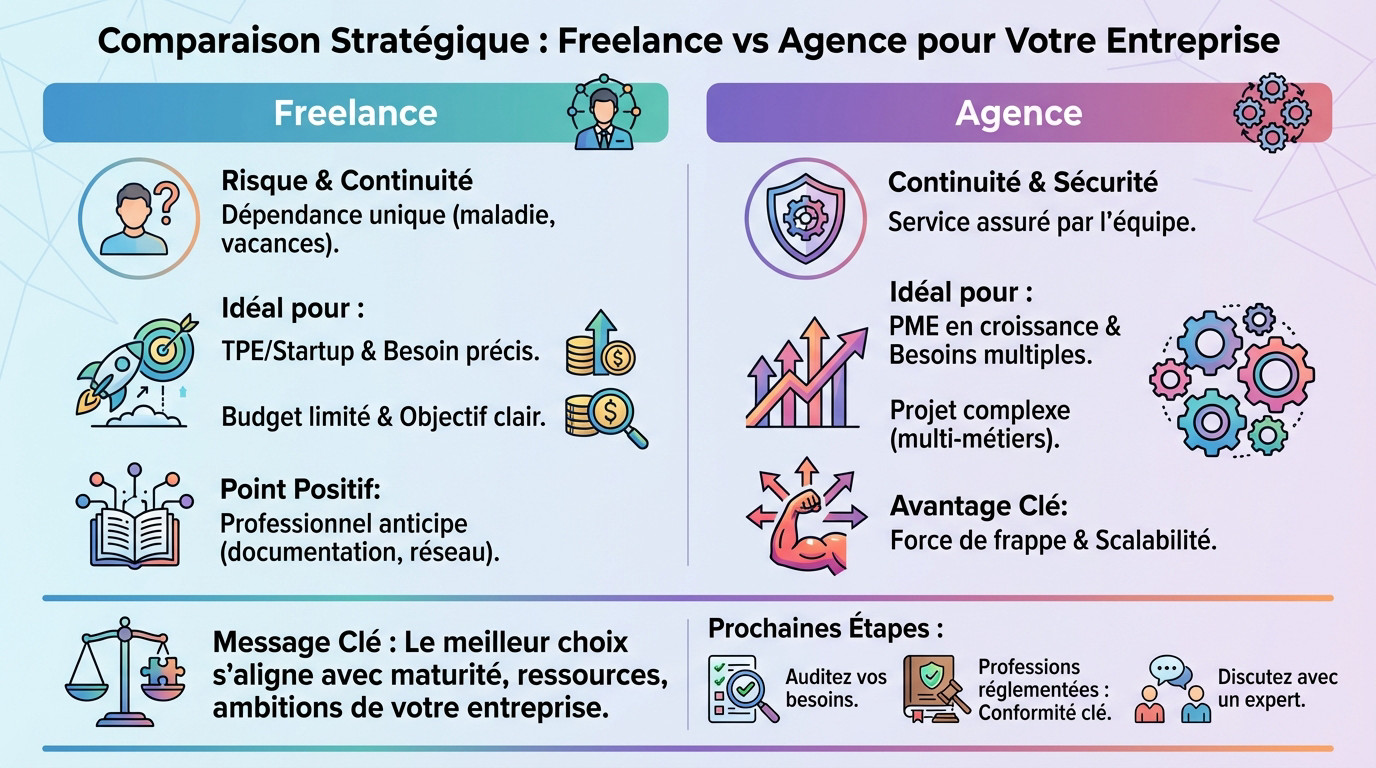 Comparatif stratégique pour choisir entre freelance et agence SEO selon la taille de l'entreprise
