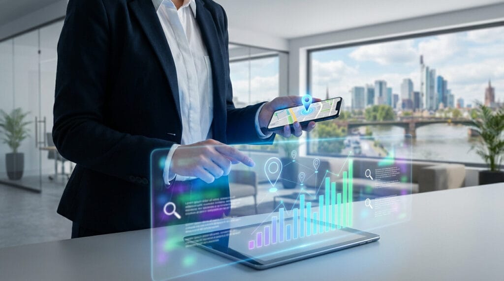 graphique de positionnement SEO — holographic local search and business strategy | stratégie SEO locale en Auvergne-Rhône-...
