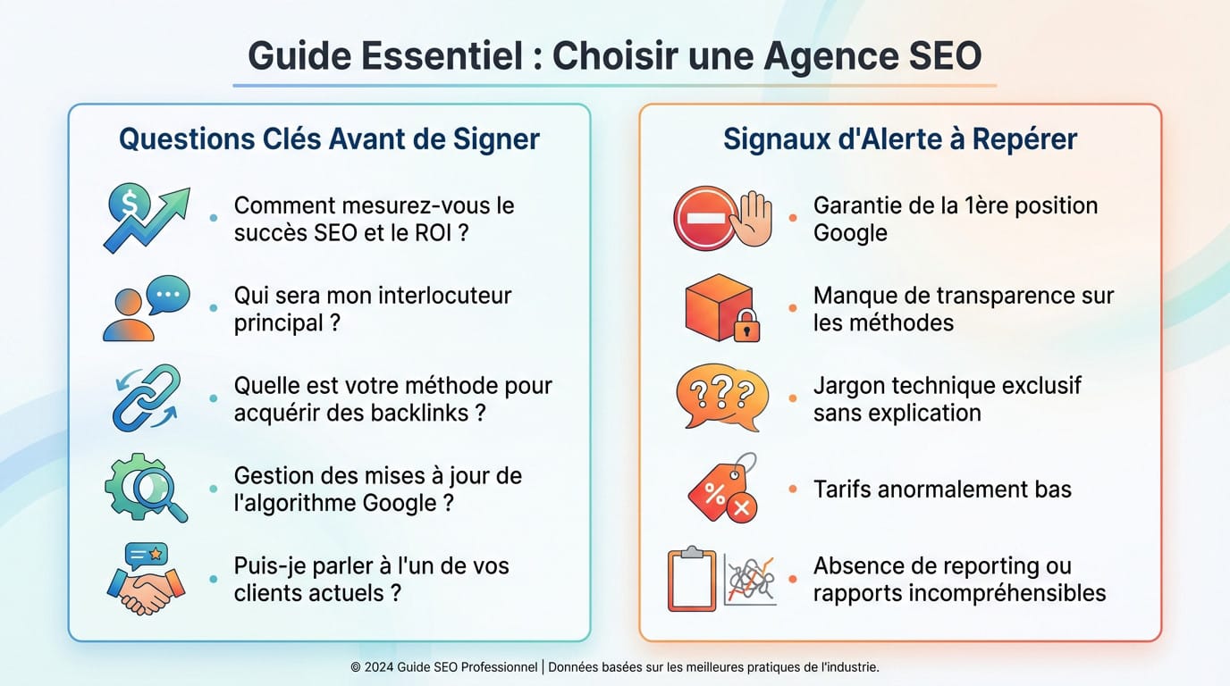 Liste des questions critiques à poser pour évaluer une agence SEO