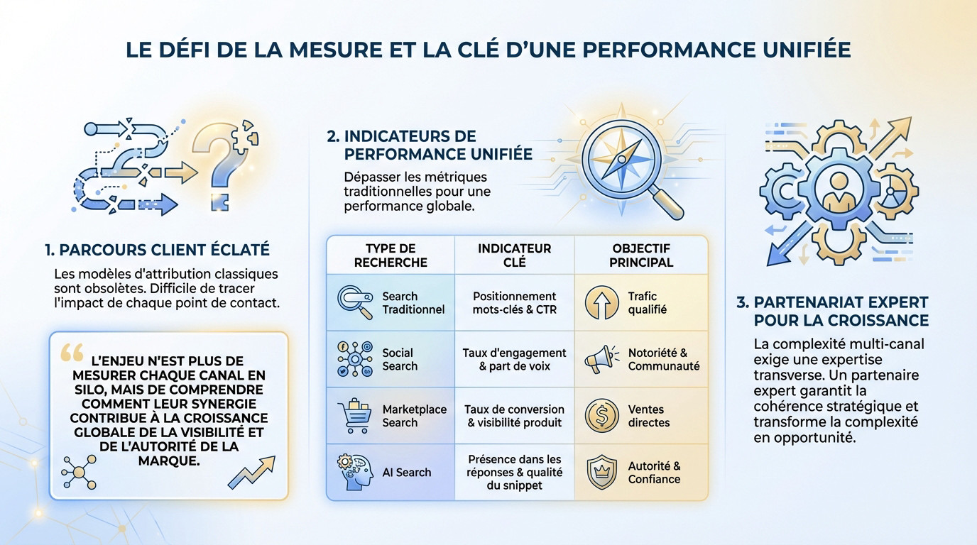 Graphiques et analyses de données illustrant le pilotage de la performance unifiée en Global Search