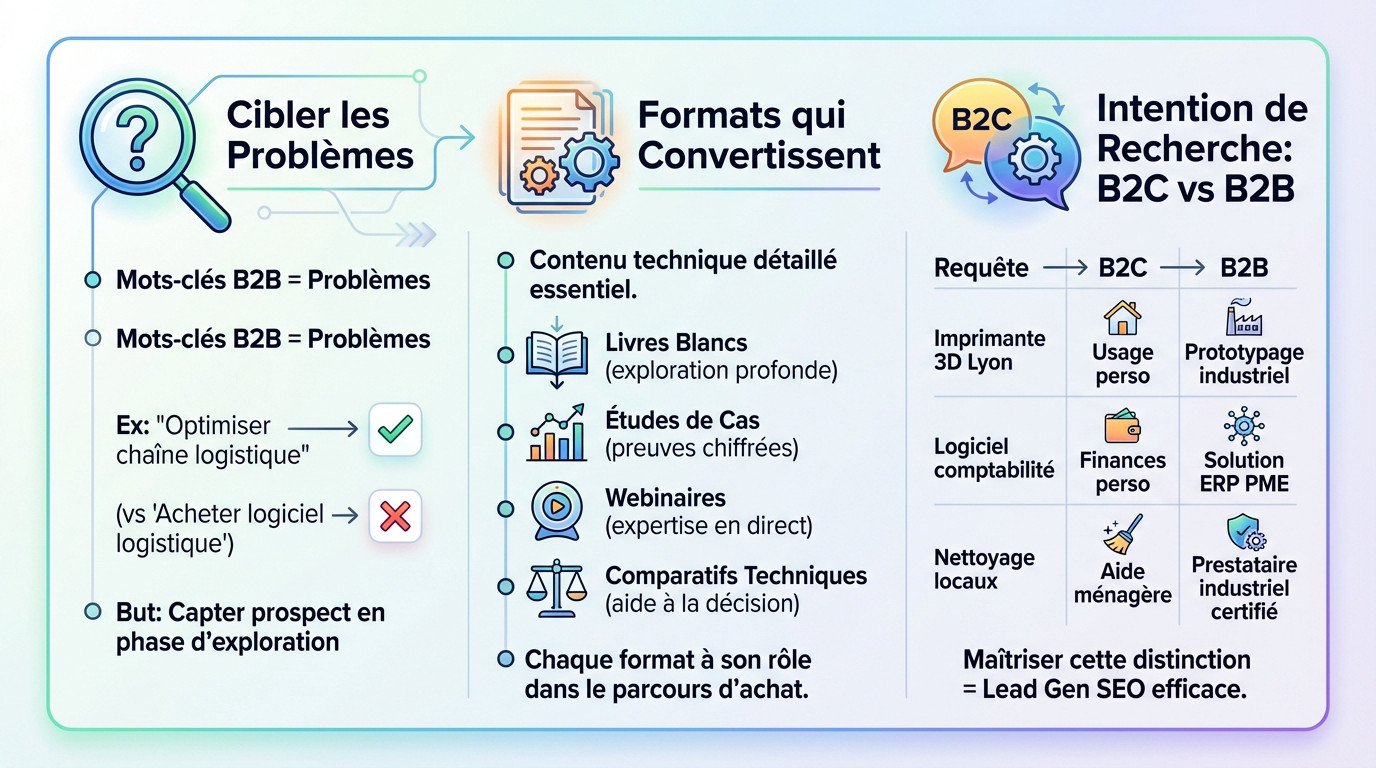 Stratégie de contenu expert pour le SEO B2B et la génération de leads