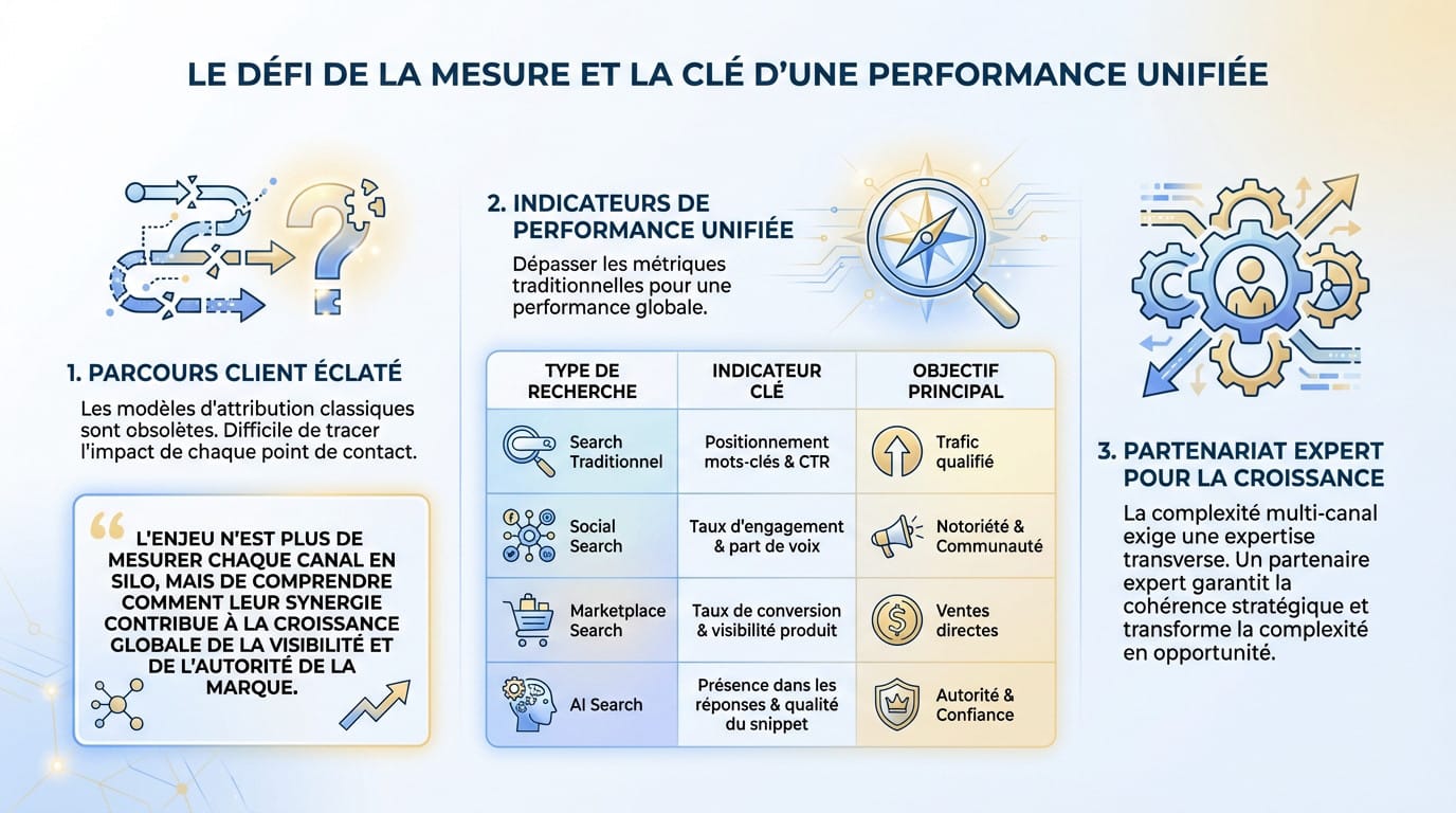 Graphiques et analyses de données illustrant le pilotage de la performance unifiée en Global Search