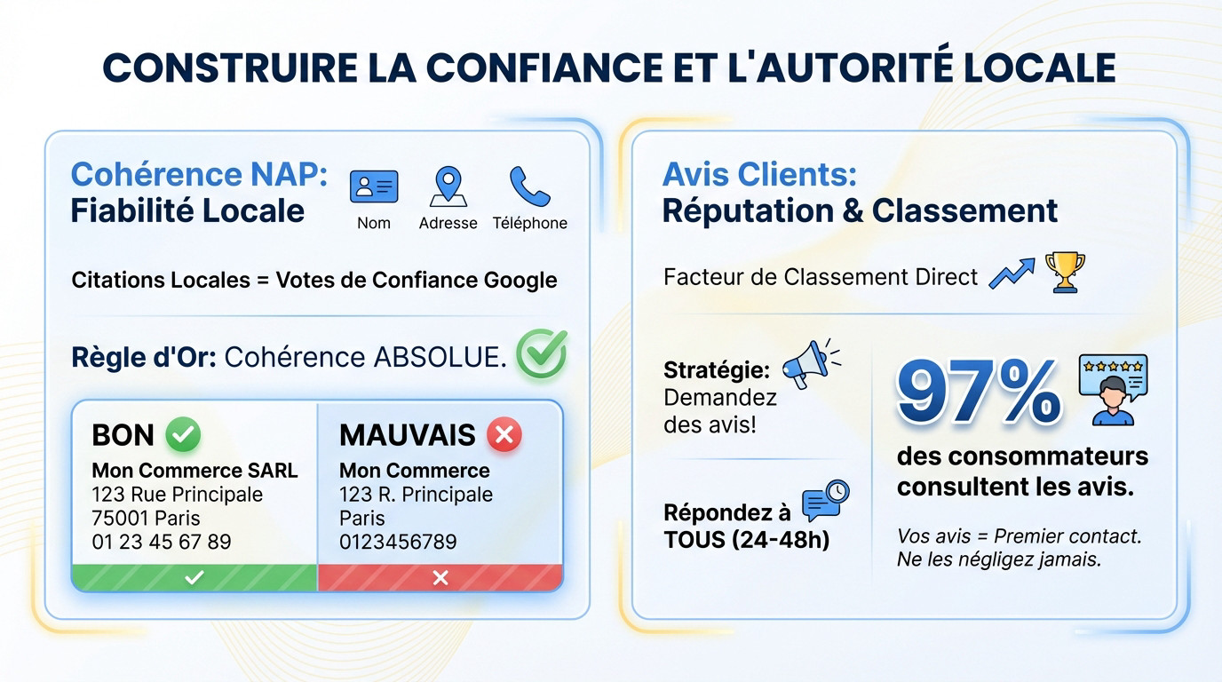 Stratégie de confiance et d'autorité pour le SEO local hors Google
