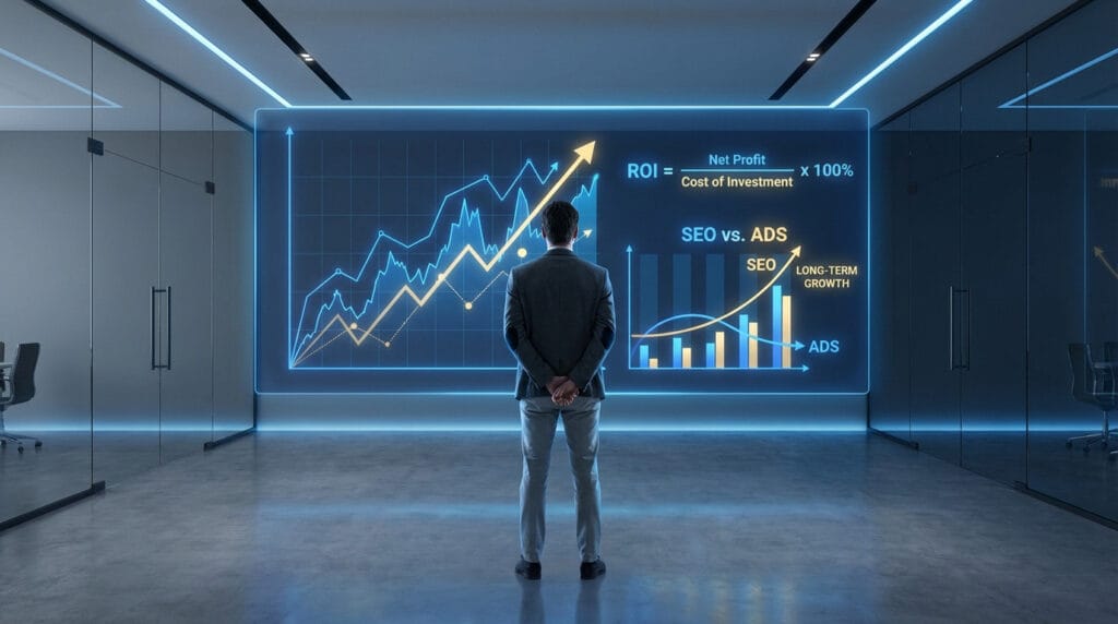graphique de positionnement SEO — holographic financial analysis seo drives growth | stratégie SEO locale sur la Métropole...