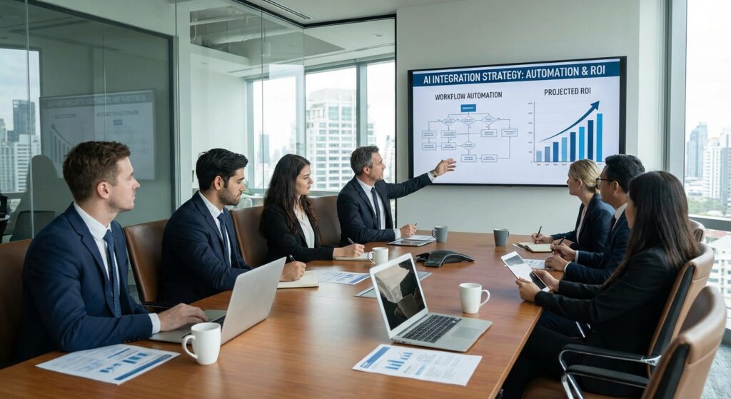 Reunion strategie integration IA en entreprise Lyon