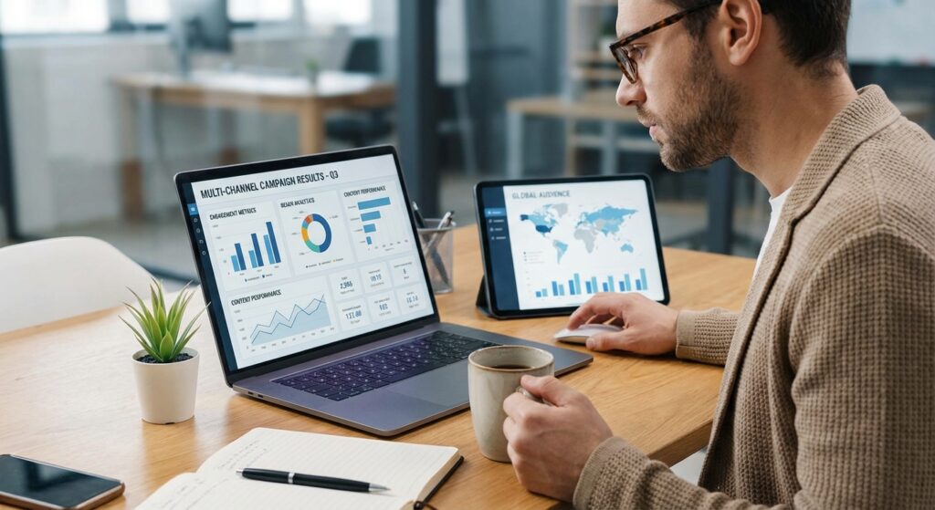 Analyse resultats campagne communication digitale multi-canal