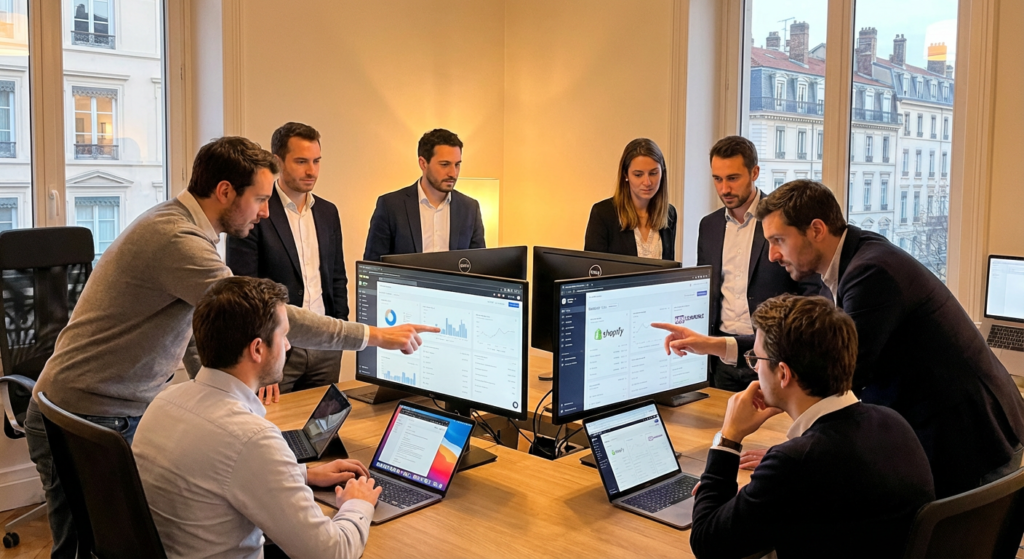 Agence de création de site e-commerce à Lyon - équipe Rankit analysant les performances boutique en ligne