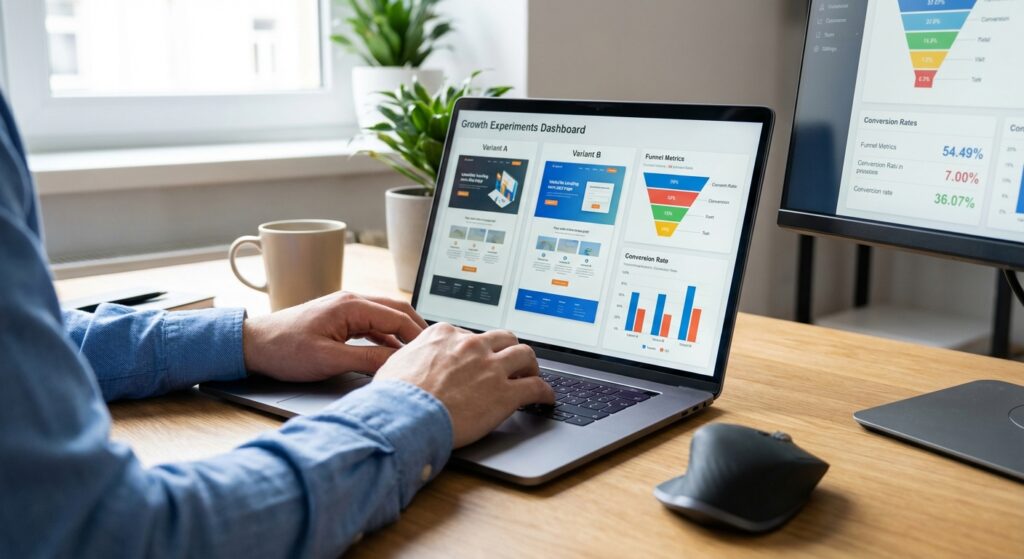 Spécialiste growth hacking réalisant des tests A/B et optimisations de conversion