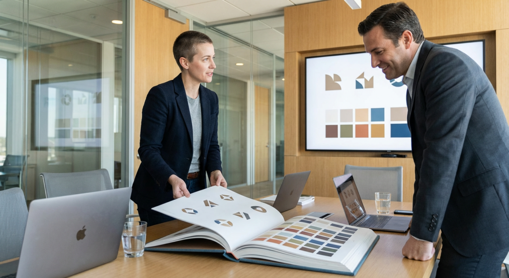 Design de logo et palette de couleurs pour une identite visuelle d entreprise