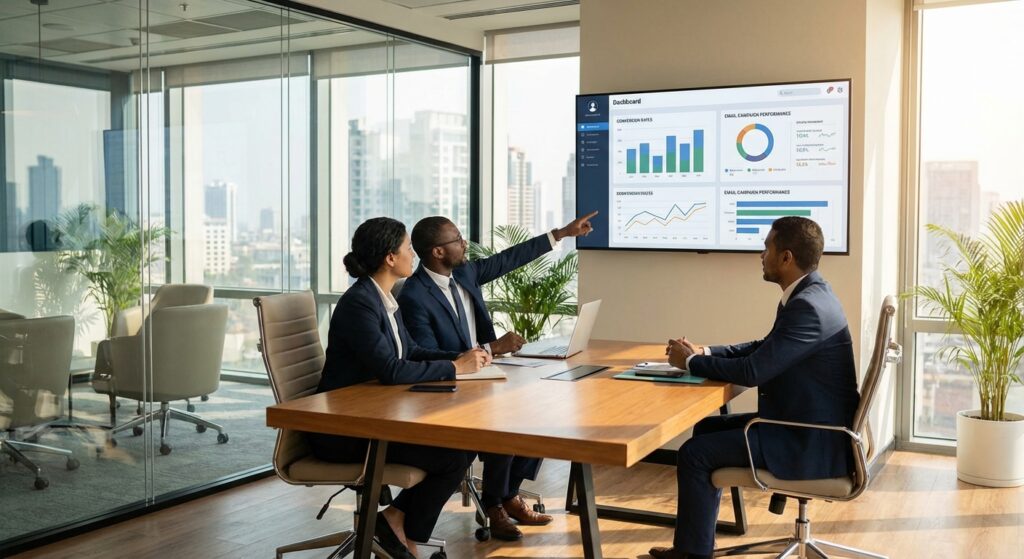 Résultats marketing automation - tableau de bord des taux de conversion email