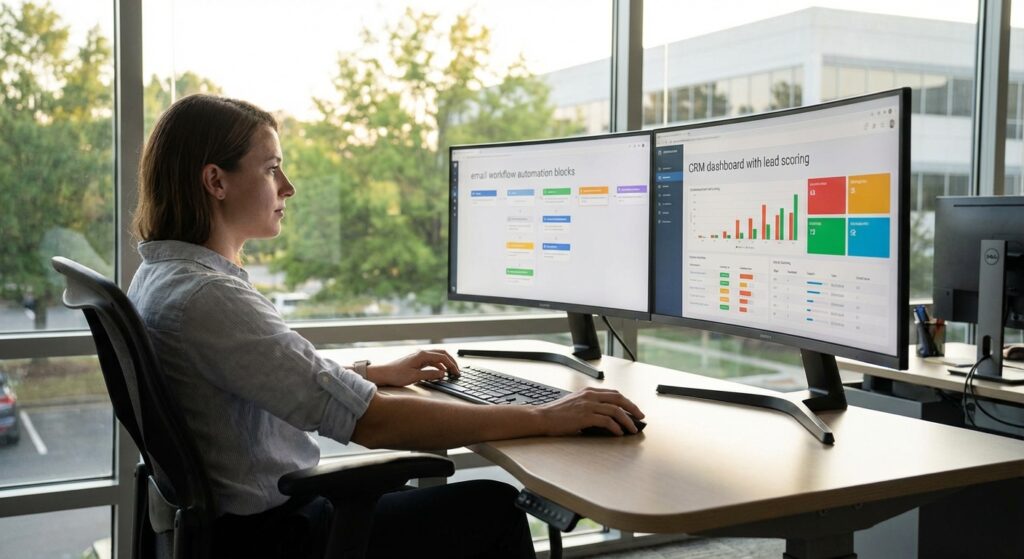 Spécialiste marketing automation configurant des workflows email et CRM