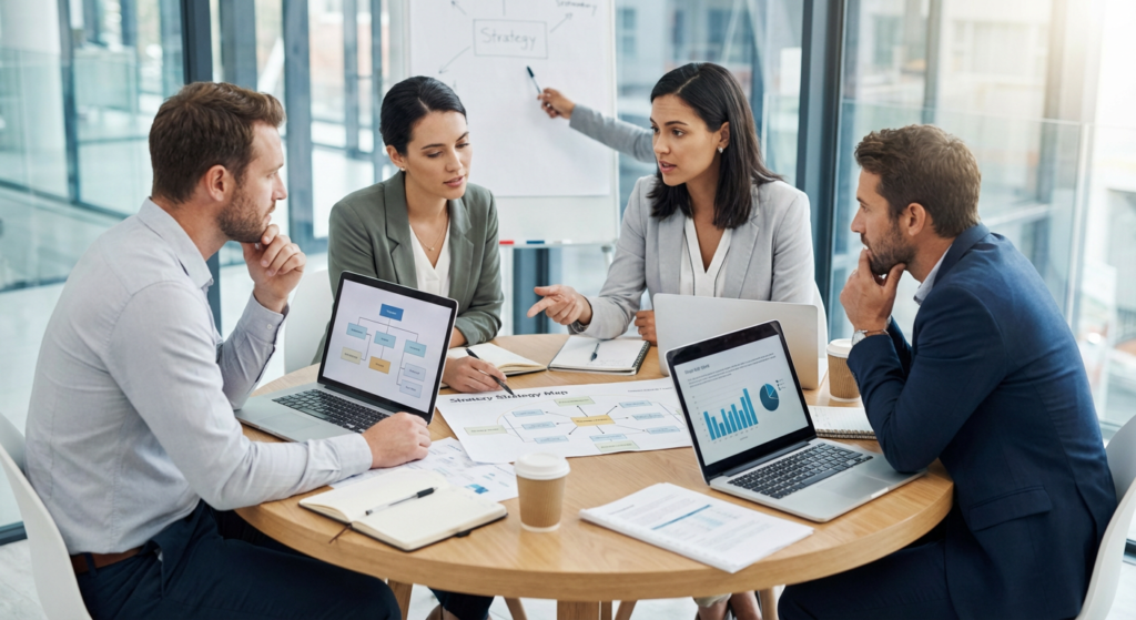 Équipe e-commerce planifiant la migration vers PrestaShop