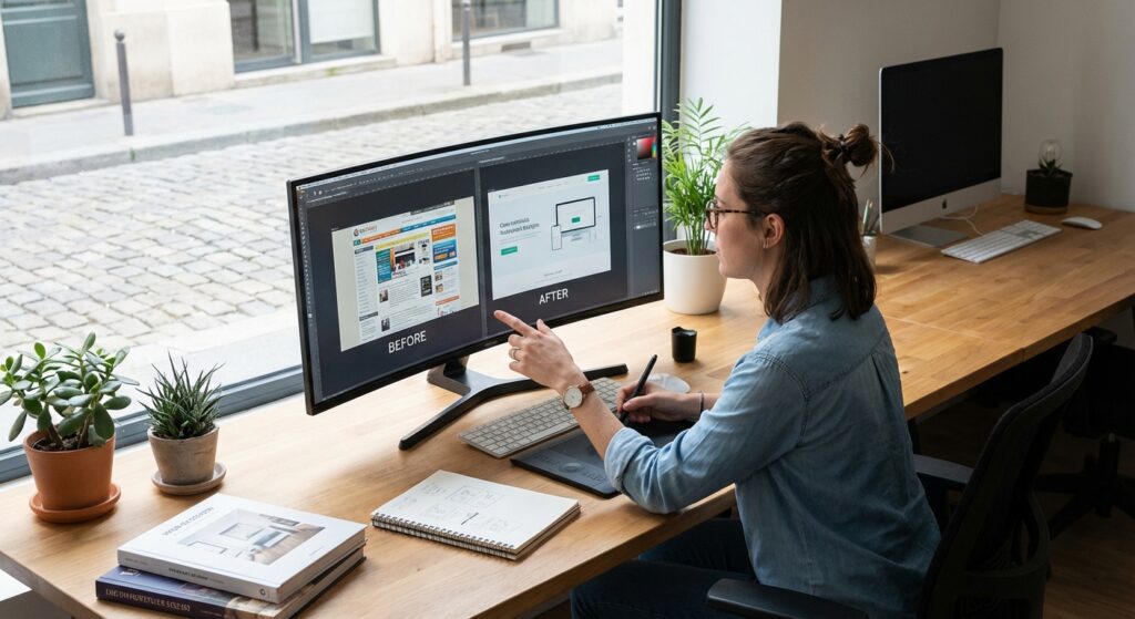 Designer web analysant un projet de refonte de site internet