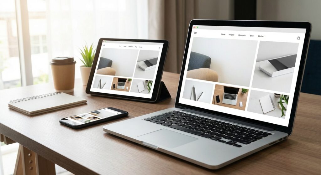 Maquette responsive montrant la refonte moderne d un site internet