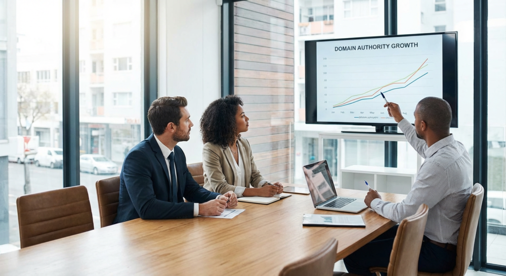 Reunion client consultant SEO resultats autorite de domaine