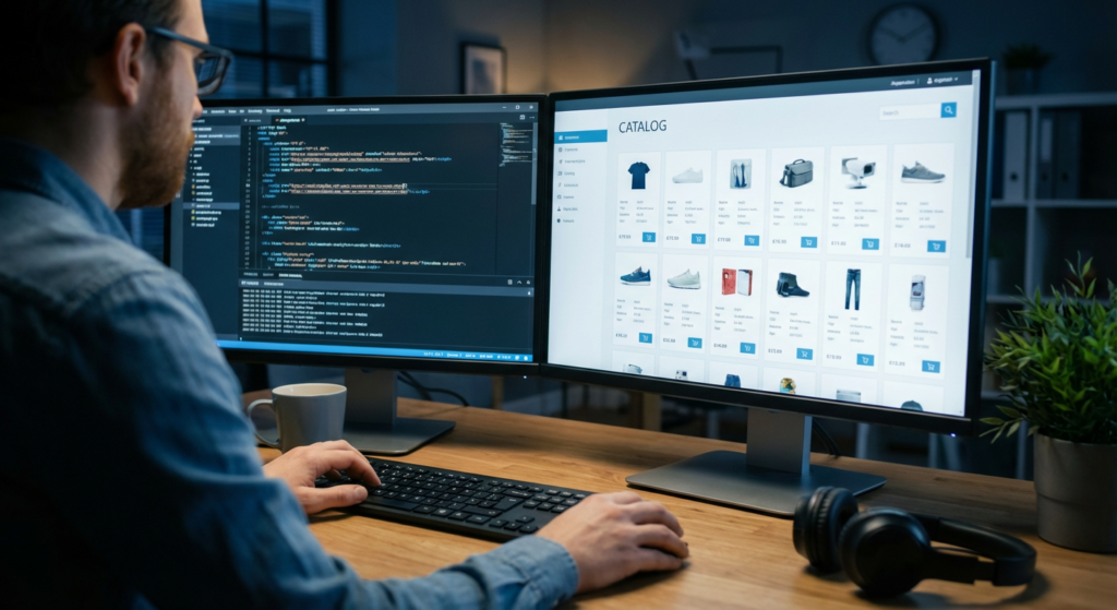 Spécialiste SEO optimisant les fiches produits d'une boutique e-commerce