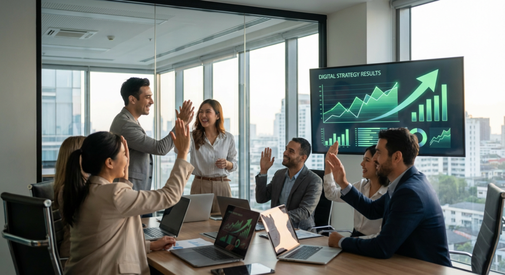 Résultats de stratégie digitale - analyse des performances et croissance