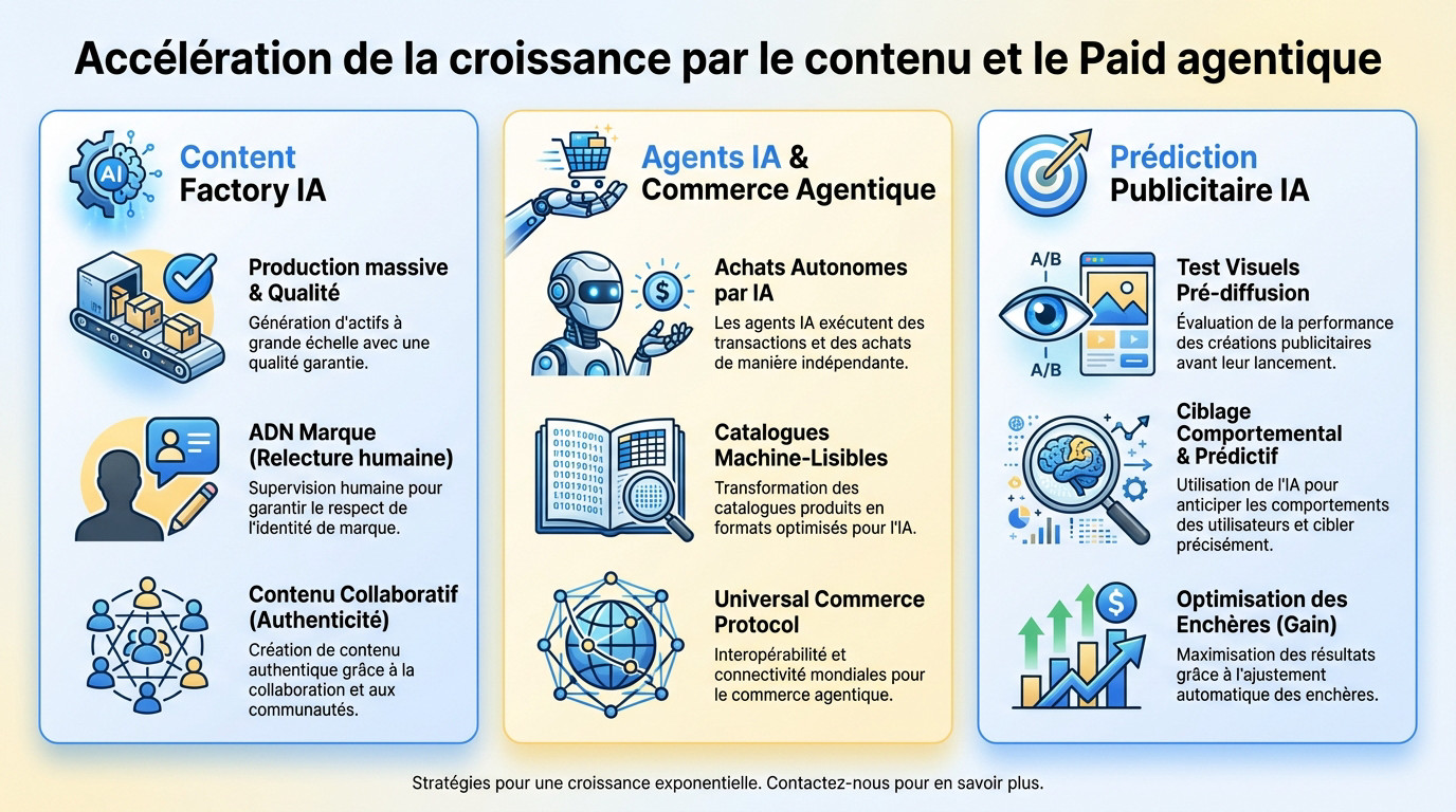 Stratégies de croissance via le contenu et le paid média assistés par IA