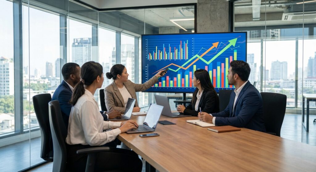 Rapport de performance consulting IA avec métriques de productivité