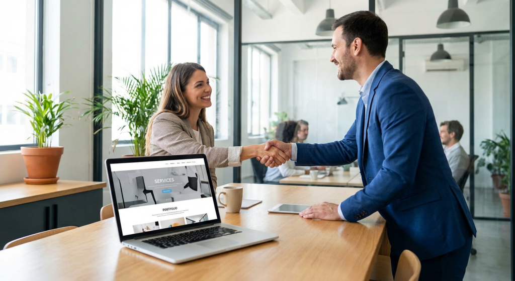 Client satisfait apres une maintenance web reussie par Rankit