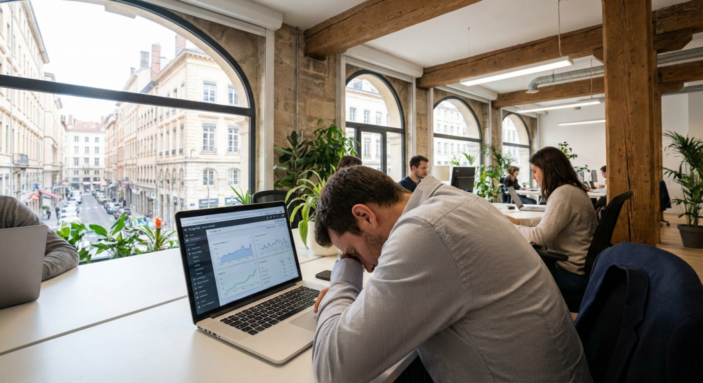 Consultant Google Ads analysant les performances de campagnes publicitaires