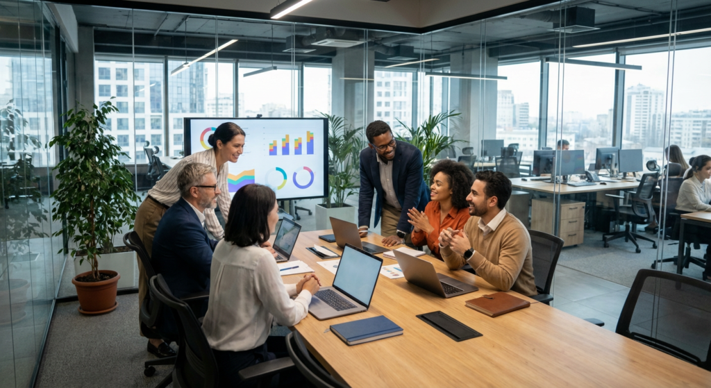 Reunion strategie SEO avec un client bordelais