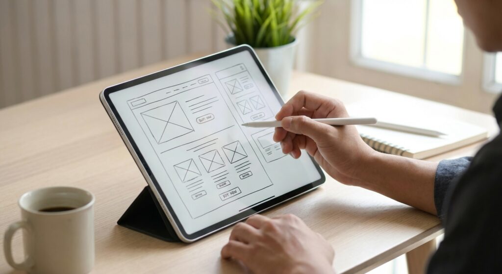 Designer UX optimisant une landing page pour améliorer le taux de conversion