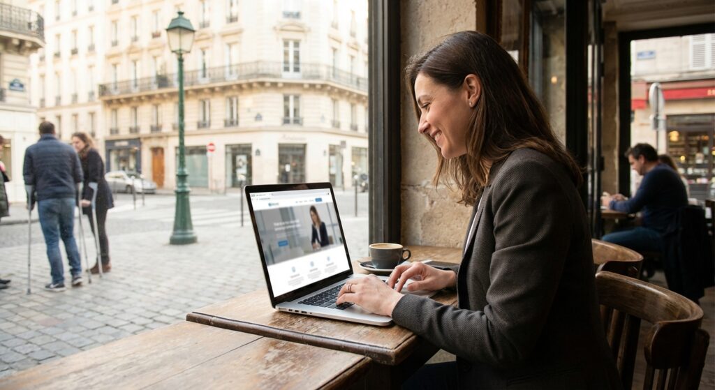 Entrepreneur consultant les résultats de sa stratégie marketing avec Rankit