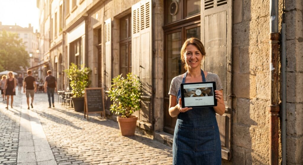 Entrepreneur lyonnais fier de son nouveau site internet professionnel