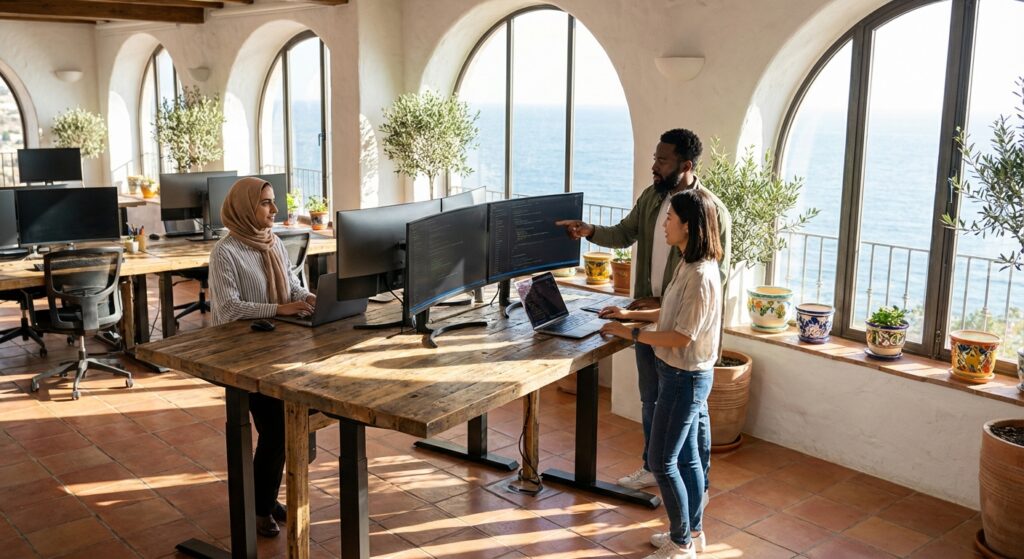 équipe Rankit en réunion à Lyon — equipe developpeurs Lyon | stratégie SEO locale à Lyon