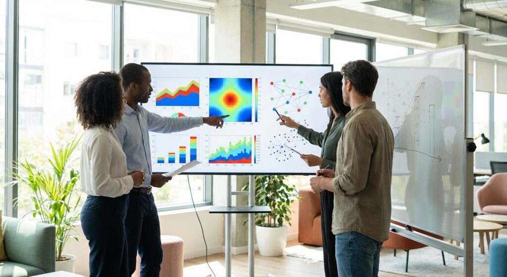 Equipe SEO collaborant sur une strategie de referencement pour Nantes