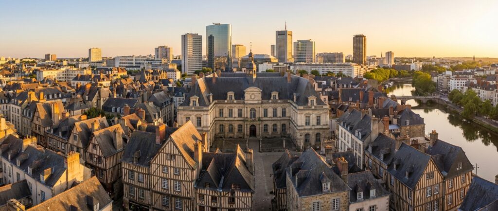 Façade d'un édifice institutionnel symbolisant le référencement naturel structuré que Rankit déploie à Lyon et en AURA