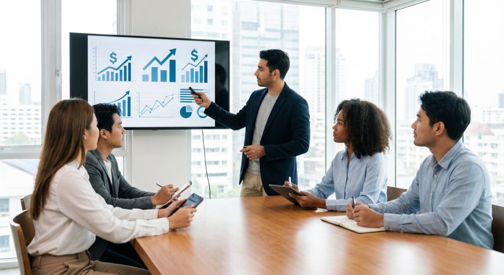 Présentation des résultats ROI du content marketing