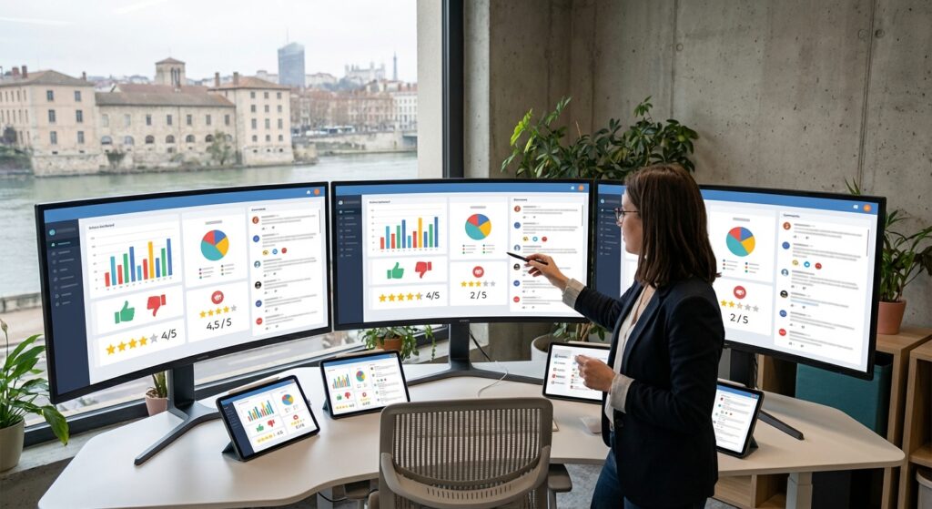 Spécialiste en e-réputation analysant les avis en ligne et mentions de marque