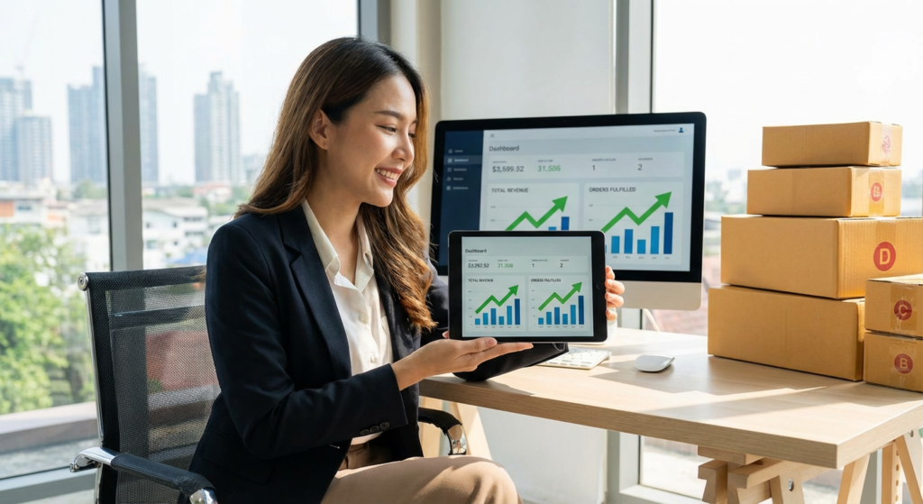 Résultats ventes boutique en ligne - dashboard e-commerce et croissance du chiffre d’affaires