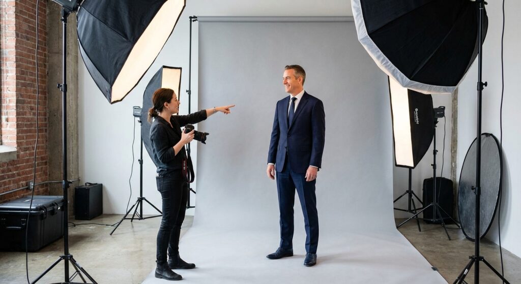 Seance de portrait professionnel en studio pour dirigeant entreprise Lyon