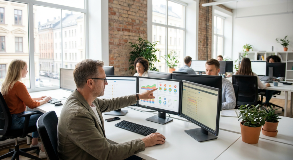 Expert SEO a Strasbourg analysant le positionnement Google des clients alsaciens