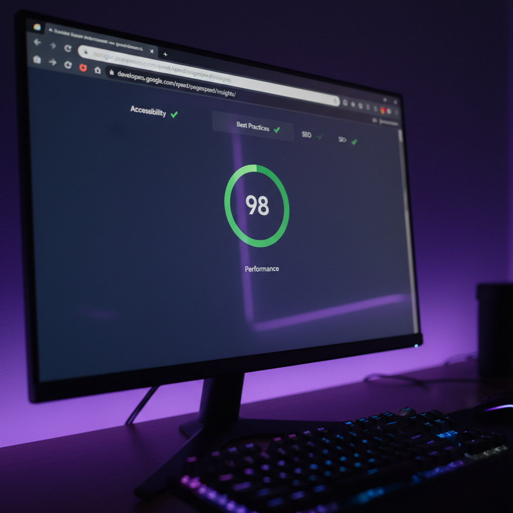 Analyse PageSpeed Insights avec score de performance