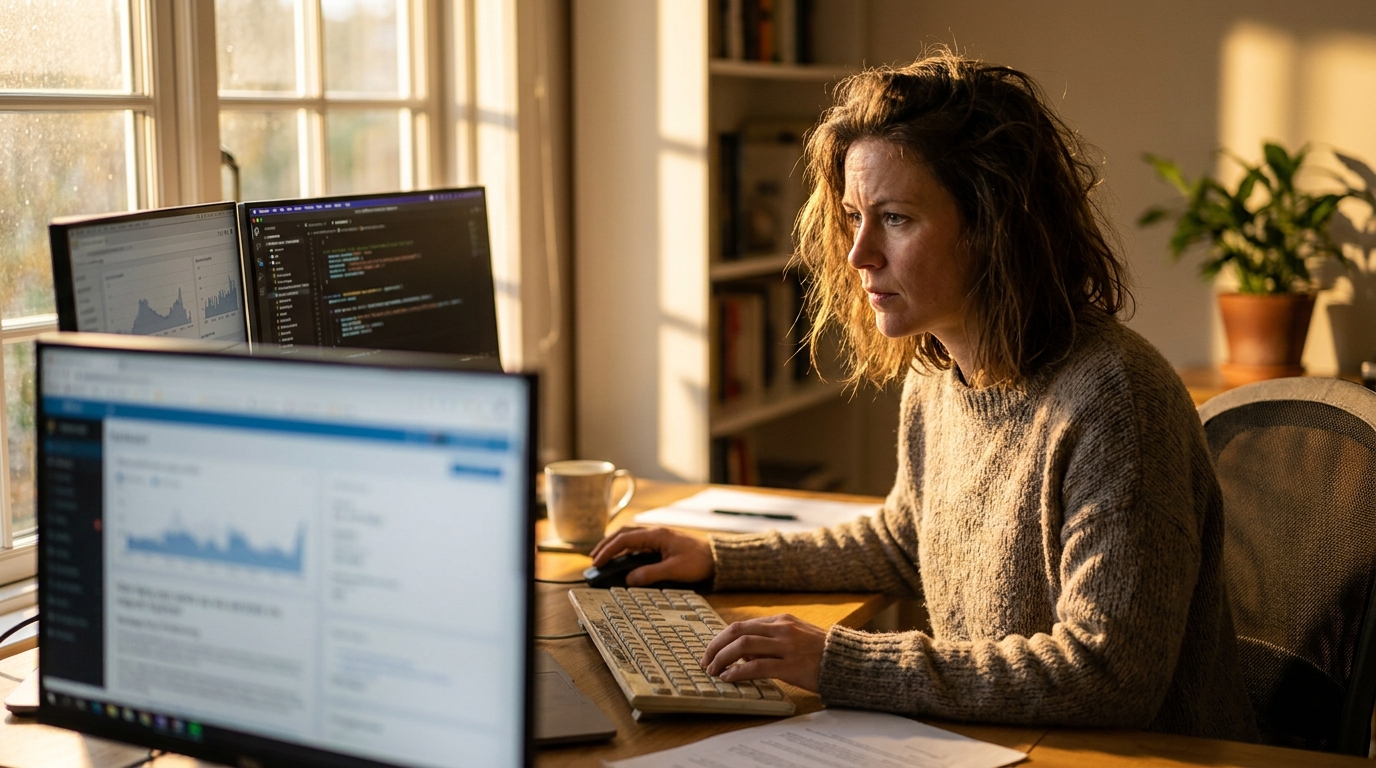 Redacteur web travaillant sur un article SEO