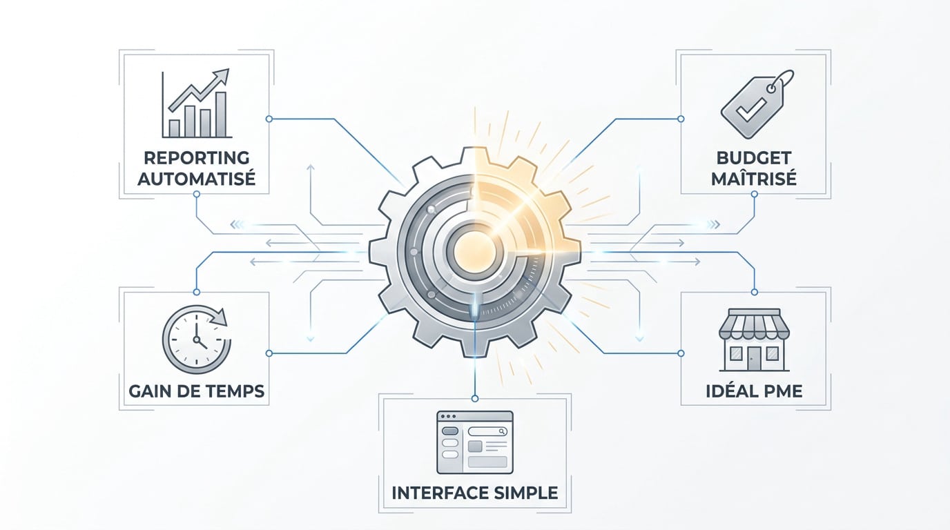 Interface de reporting automatisé pour le suivi SEO des PME