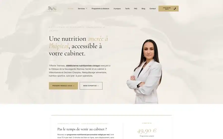 Refonte premium du site d'une nutritionniste à Lyon
