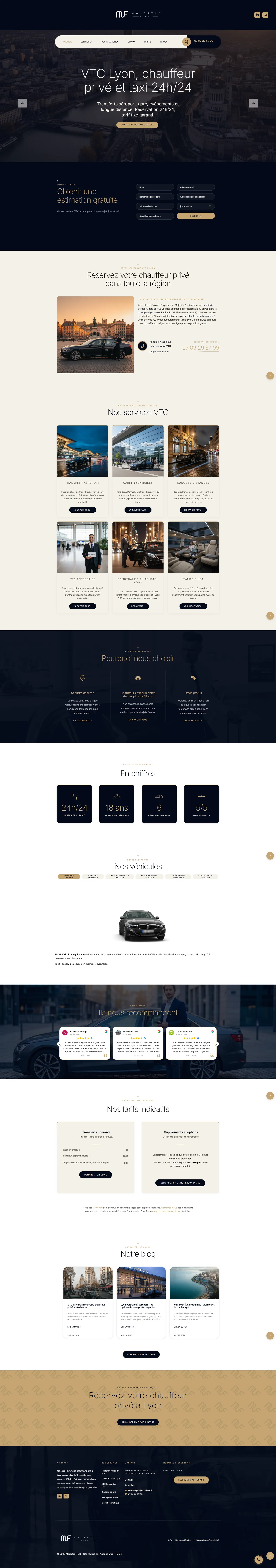 Nouveau site Majestic Fleet après refonte premium