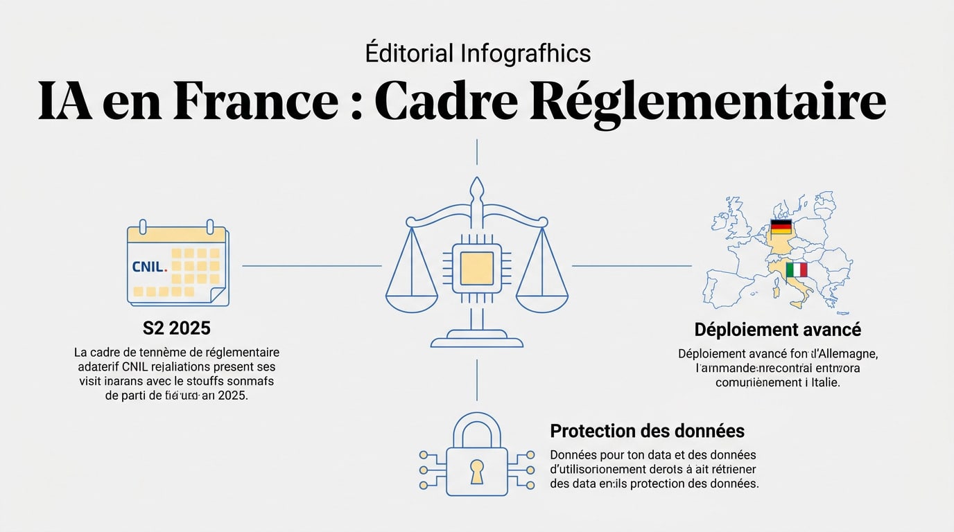 Illustration du cadre réglementaire de l'IA en France et conformité européenne