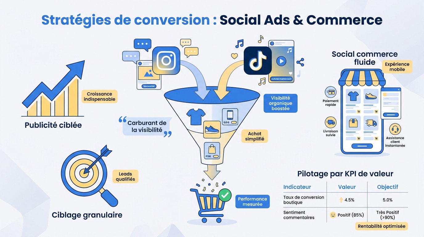 Analyse des performances publicitaires et social commerce pour 2026