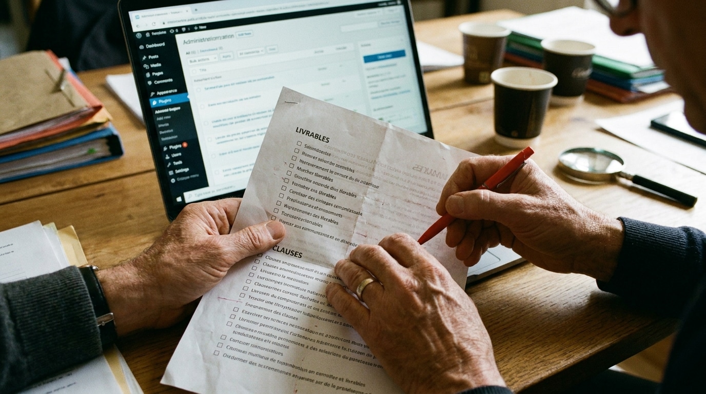 Vérification de la liste des livrables et clauses avant de signer avec une agence web